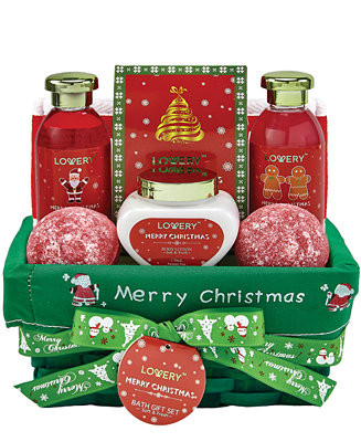 Strawberry Sandalwood Christmas Gift Set, Bath and Body Care Gift Package, 8 Piece | Macy's
