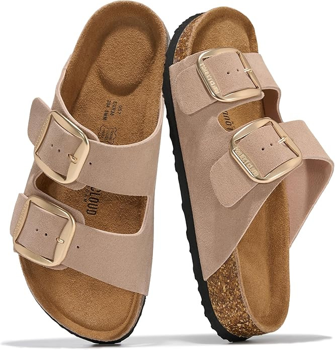 Project Cloud 100% Genuine Leather Flat Sandals for Women 2026 Comfortable Beach Essentials Women... | Amazon (US)