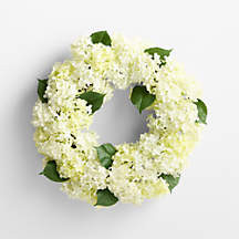 Faux White Hydrangea Wreath 26" + Reviews | Crate & Barrel | Crate & Barrel