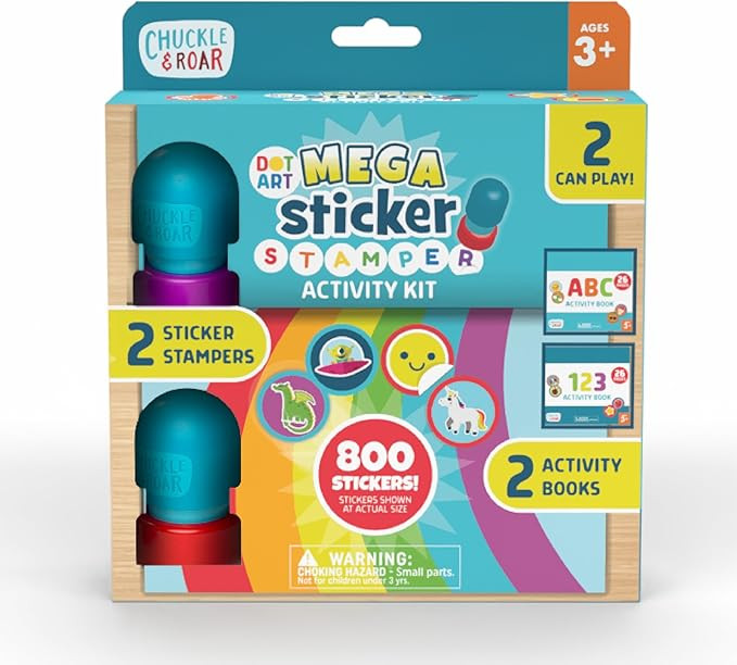 Chuckle & Roar Mega Sticker Stamper Activity Kit with 800 Stickers, 2 Activity Books (ABC & 123) ... | Amazon (US)