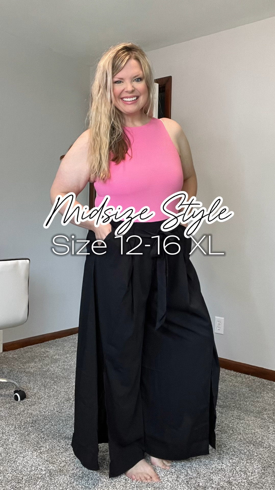 These Gauchos are SO COMFY and so flattering! I’m wearing an XL in the bodysuit and black wide leg pants! The slit comes to about knee length. These steamed amazing! 

#LTKPlusSize #LTKMidsize #LTKFindsUnder50