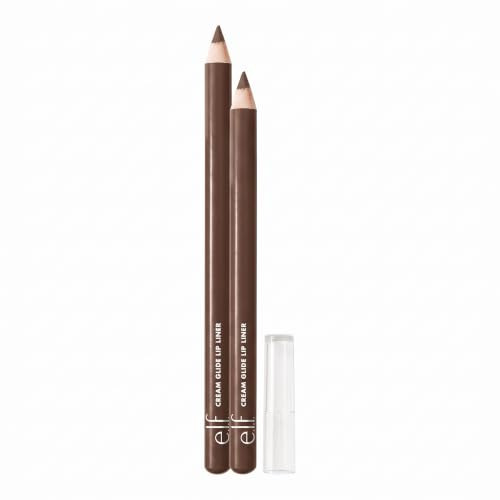 e.l.f. Cream Glide Lip Liner, Highly-Pigmented Pencil For Shaping & Sculpting Lips, Semi-Matte Finish, Vegan & Cruelty-Free, Dark Cocoa (Pack of 2) | Amazon (CA)
