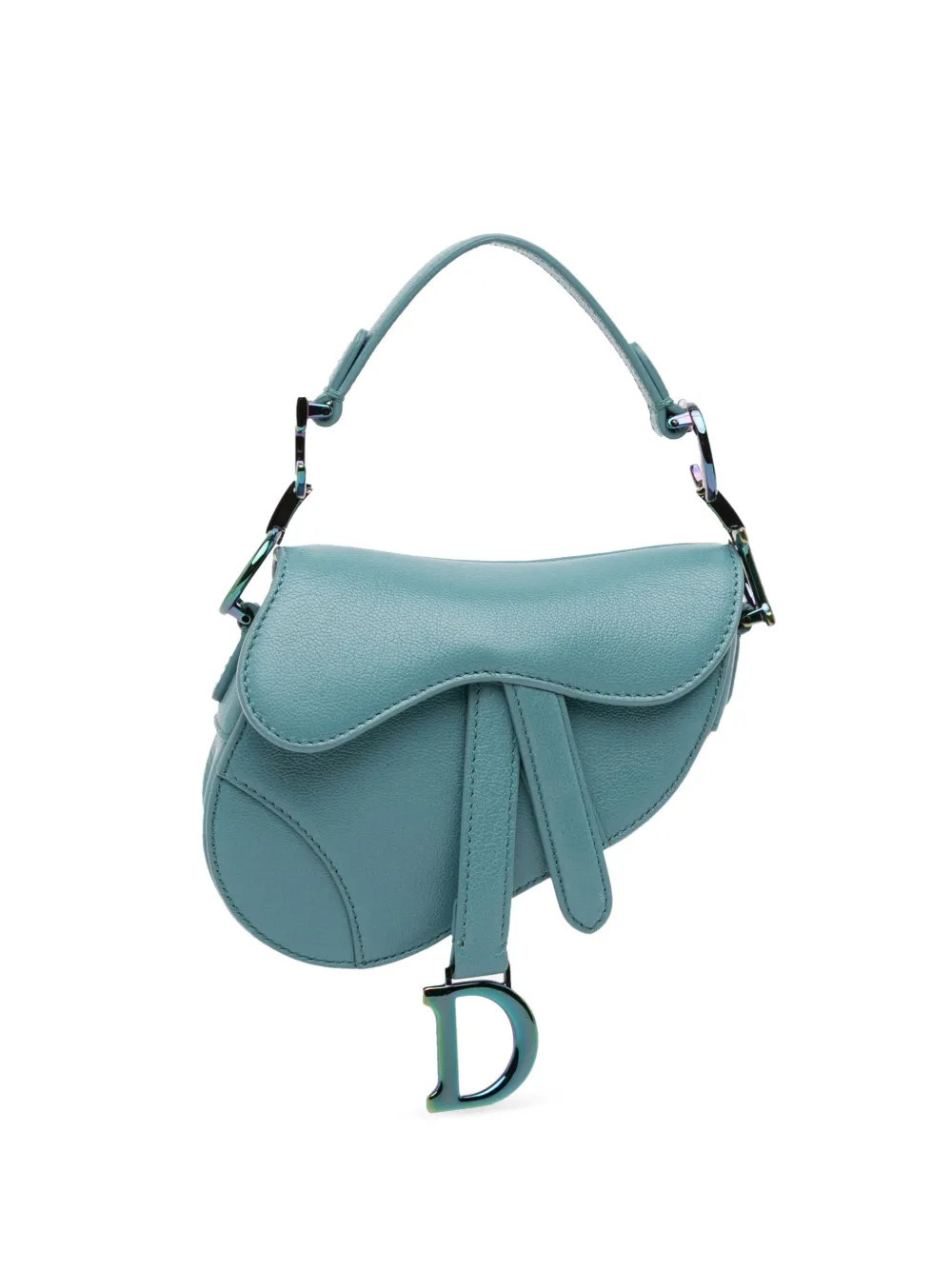 Christian Dior Pre-Owned 2022 Micro Goatskin Saddle Bag satchel - Blue | Farfetch Global