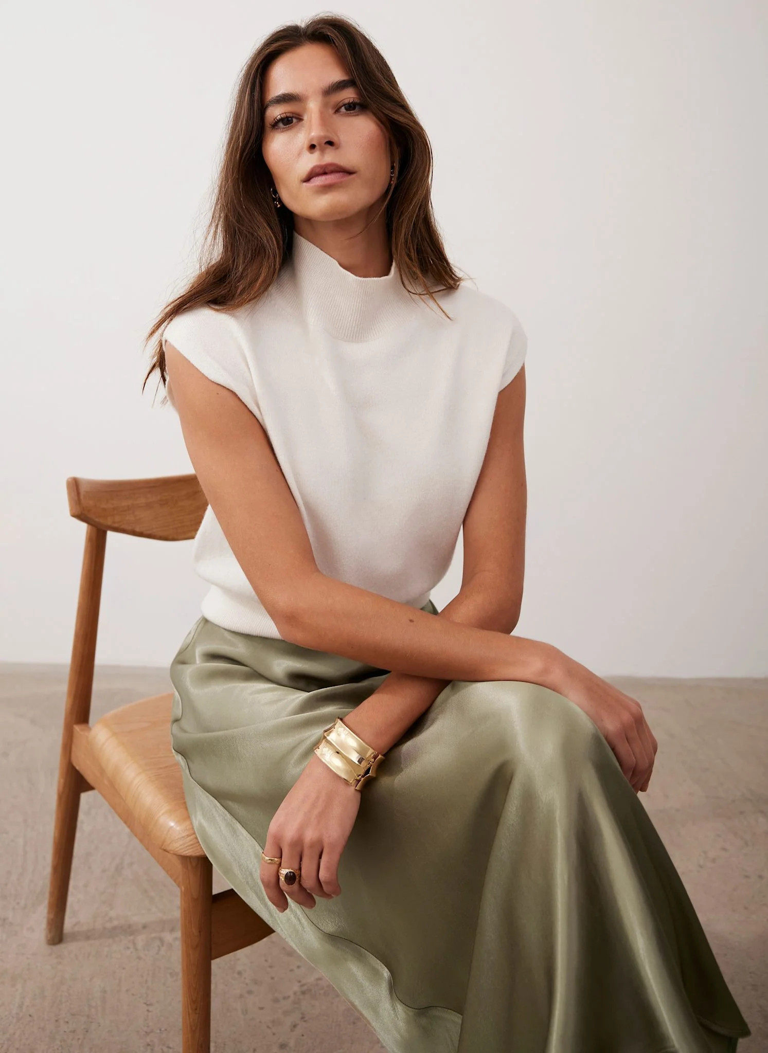 Cream Sleeveless Knit Top | Mint Velvet