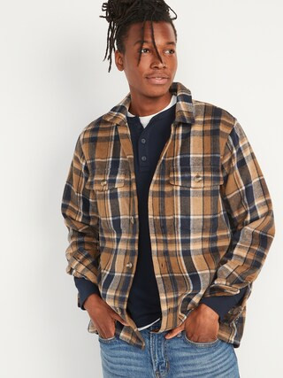 Soft-Brushed Plaid Flannel Shirt-Jacket for Men | Old Navy (US)