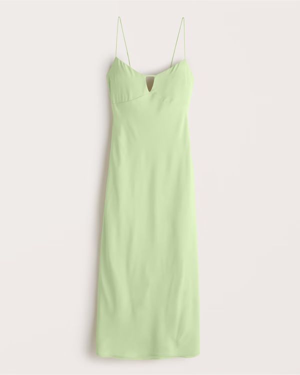 Women's Keyhole Slip Midi Dress | Women's Best Dressed Guest Collection | Abercrombie.com | Abercrombie & Fitch (US)