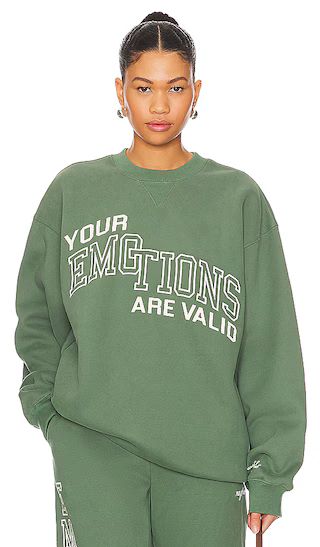 Your Emotions Are Valid Sweatshirt in Sage | Revolve Clothing (Global)