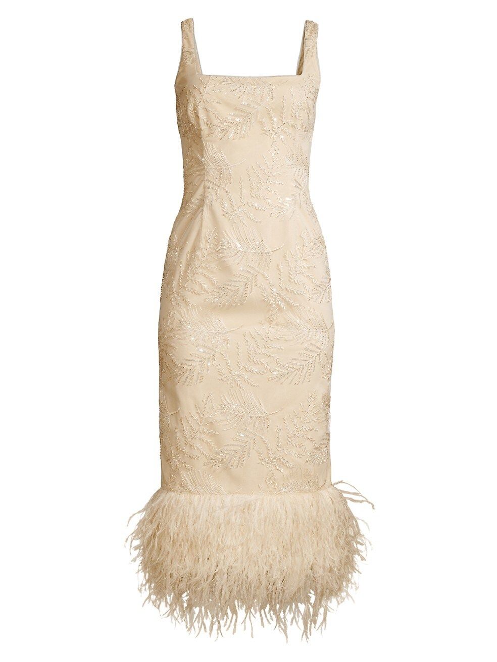 Sequin-Embroidered & Feather-Embellished Dress | Saks Fifth Avenue