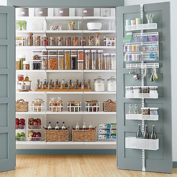 Elfa Utility White Mesh Pantry Over the Door Rack | The Container Store