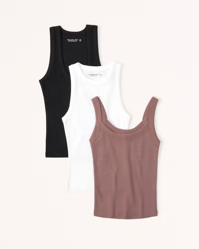 4-Pack Essential Rib Tanks | Abercrombie & Fitch (US)