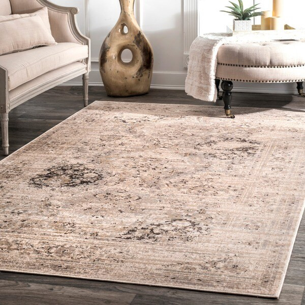 nuLOOM Oriental Vintage Viscose Fancy Ivory Rug (5' x 8') | Bed Bath & Beyond