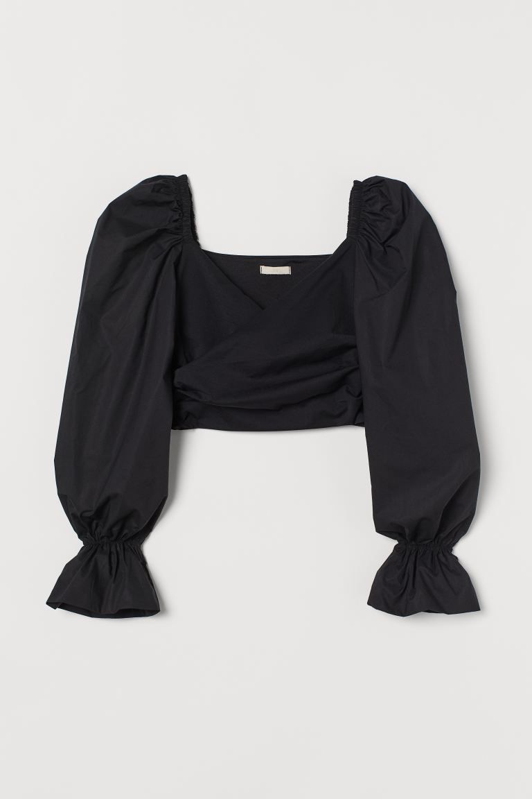 Puff-sleeved Wrapover Top | H&M (US + CA)