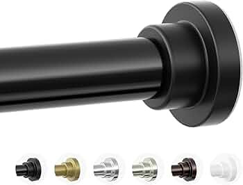 Mcrbeay Shower Curtain Rod, 1" Diameter Heavy Duty Tension Shower Rod, Non Slip Adjustable 28-74 ... | Amazon (US)