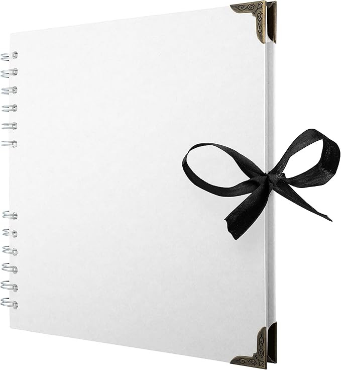 Bstorify Square Scrapbook Photo Albums 60 Pages (8 x 8 Inch) White Thick Paper, Hardcover, Metal ... | Amazon (US)