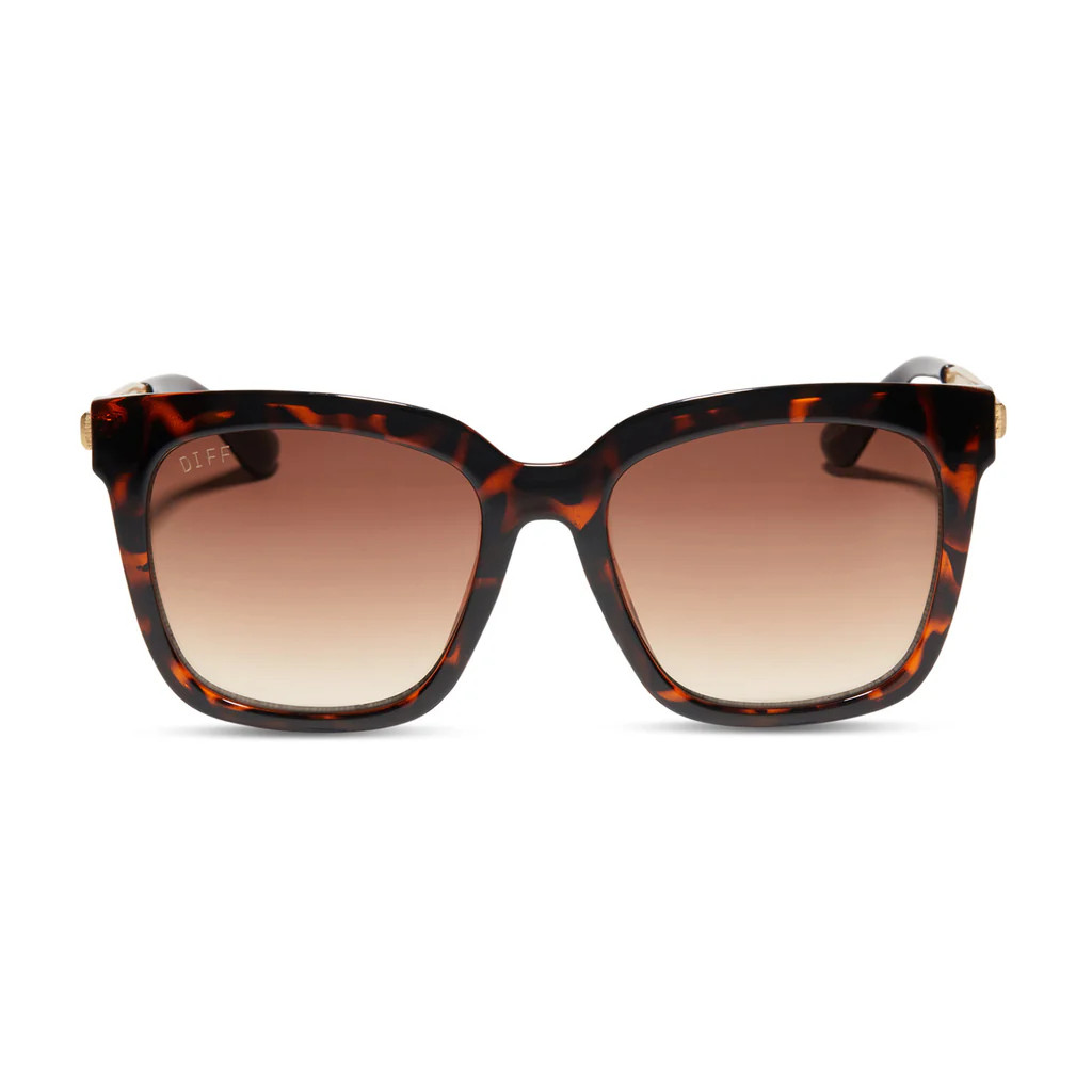 HAILEY - BLACK BROWN TORTOISE + LIGHT BROWN GRADIENT SUNGLASSES | DIFF Eyewear