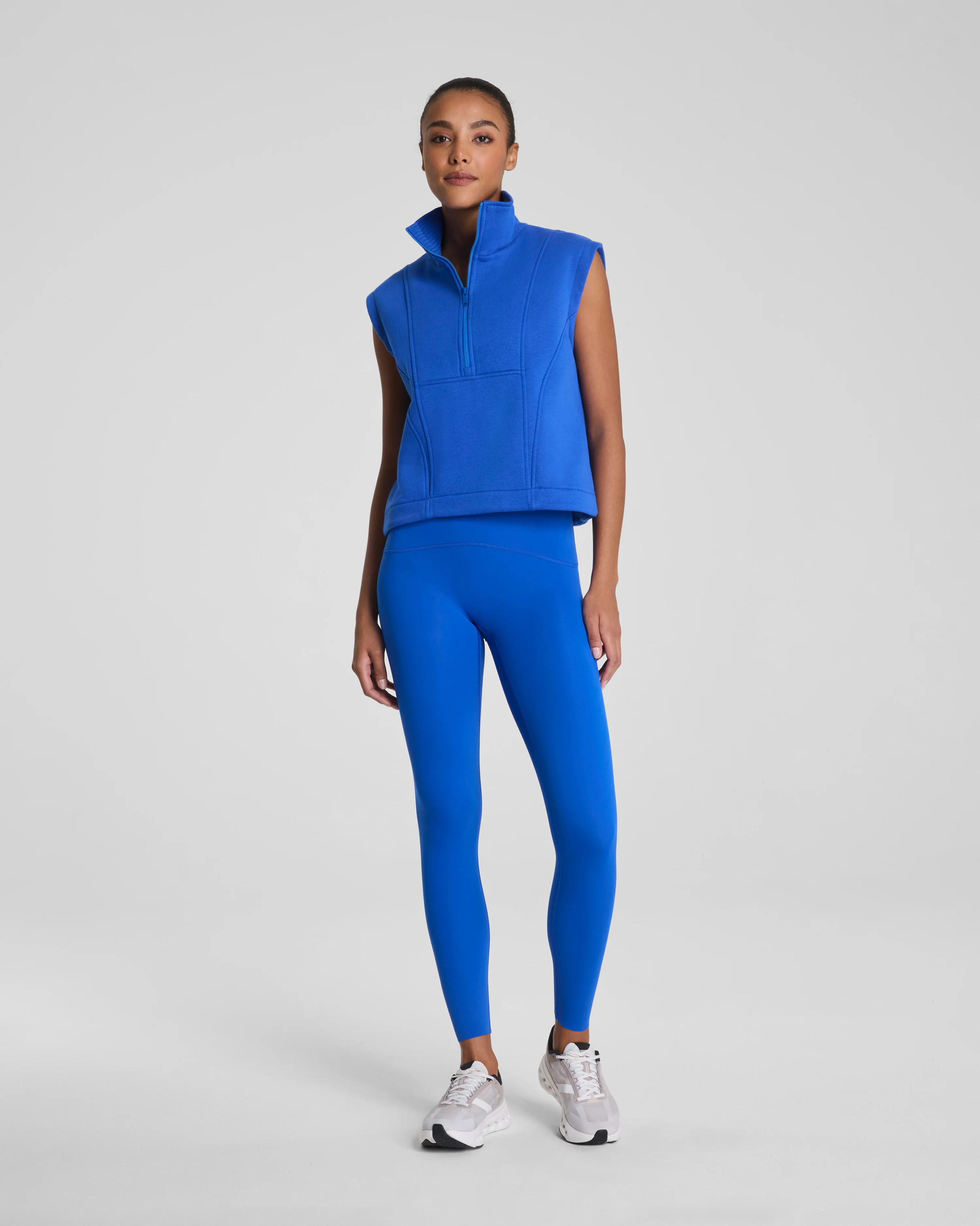 Cotton Fleece Half Zip Vest | Spanx