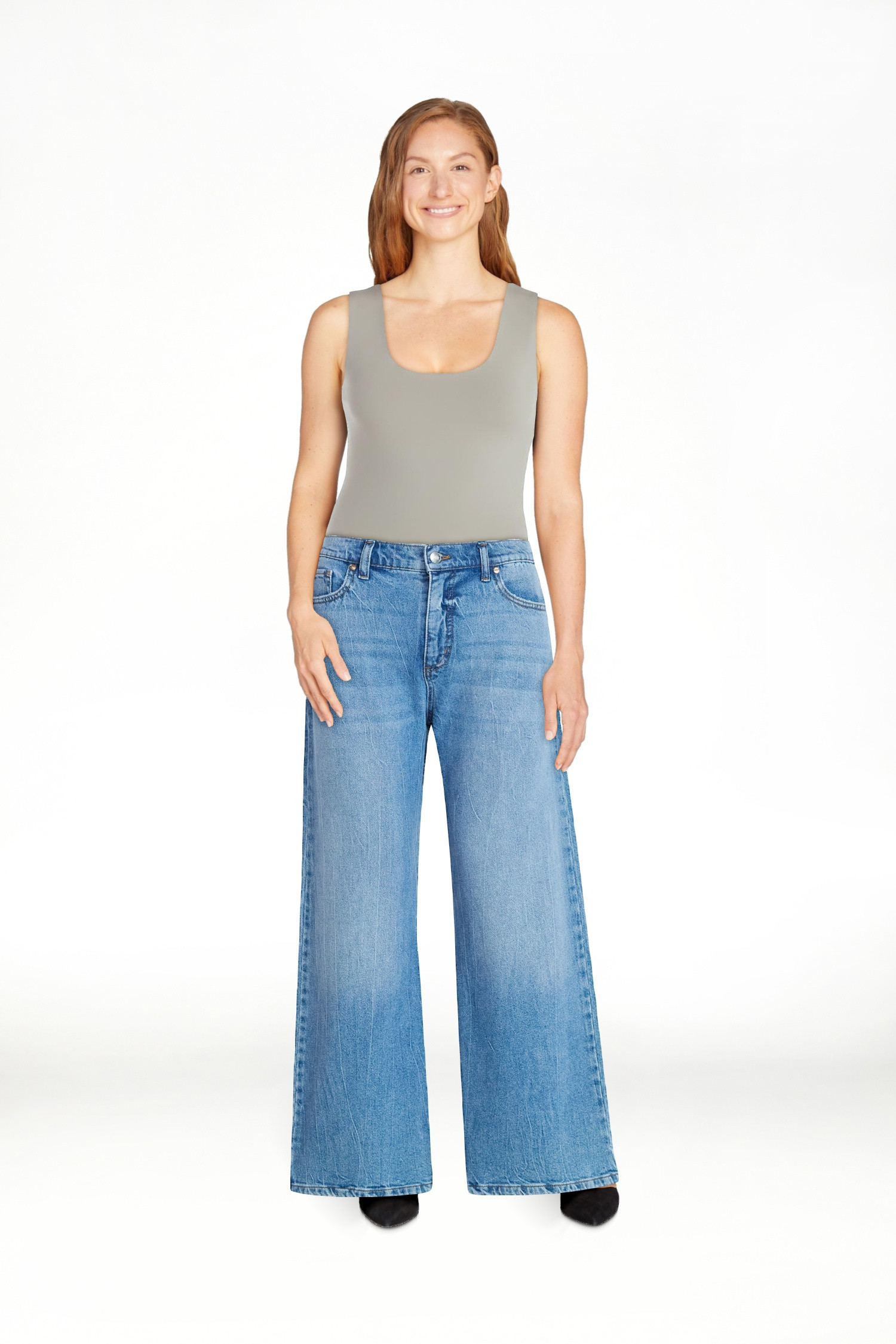 Scoop Women's Wide Leg Low Slung Jeans, 29" Inseam, Sizes 0-20 | Walmart (US)