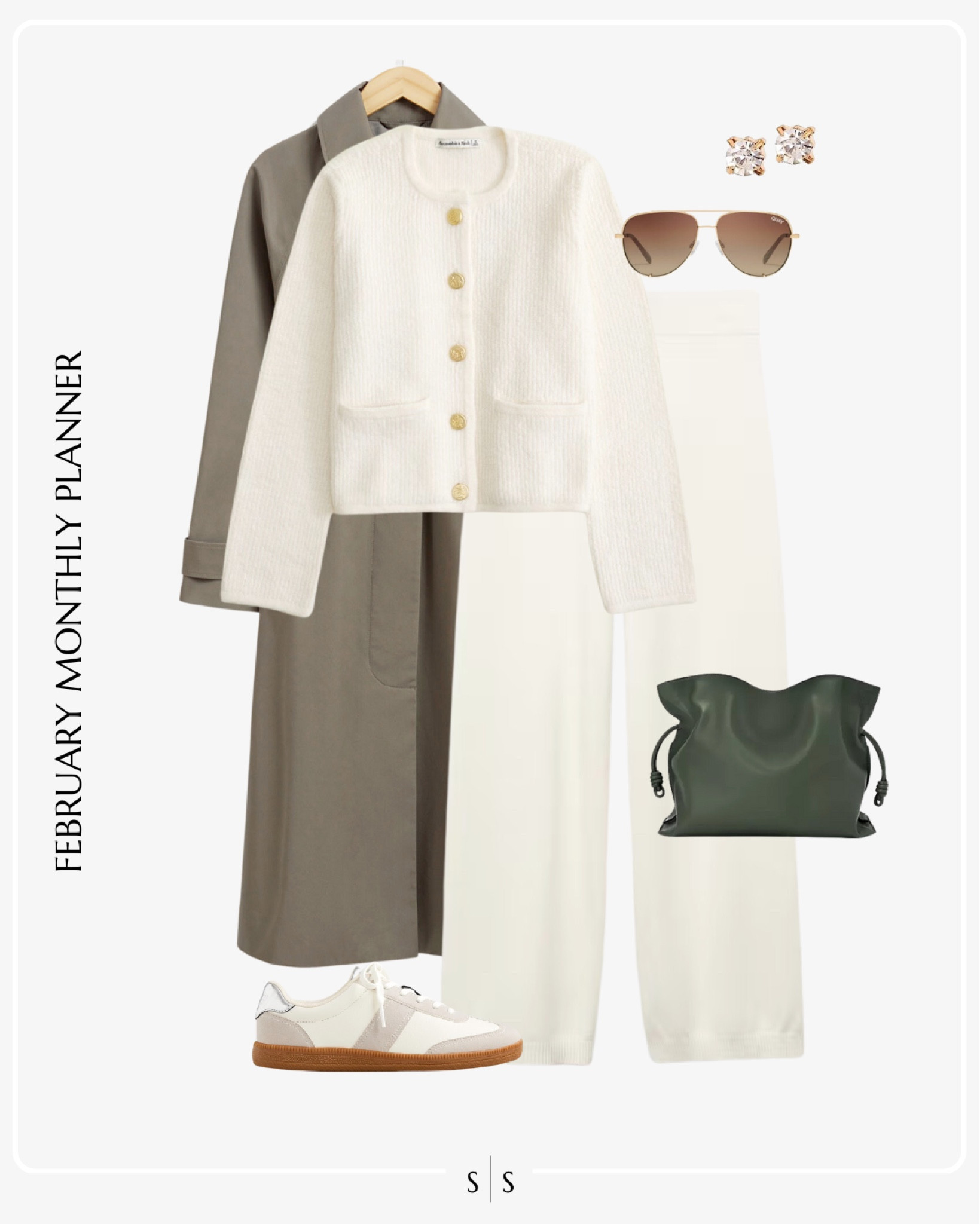 Monthly outfit planner: FEBRUARY: Winter looks | knit cardigan, cashmere pant, sneaker, trench coat

See the entire calendar on thesarahstories.com ✨ 


#LTKstyletip