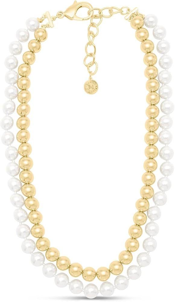 Martha Stewart Pearl and Gold Ball Necklace In Gold For Women | Amazon (US)