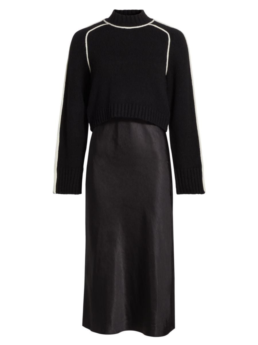 Crewneck Combo Midi-Dress | Saks Fifth Avenue
