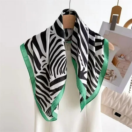 68cm Wild Zebra Printed Square Scarf for Women's Spring Summer New Imitation Silk Scarf Trendy Versatile Shawl Scarfs Headscarf | Walmart (US)