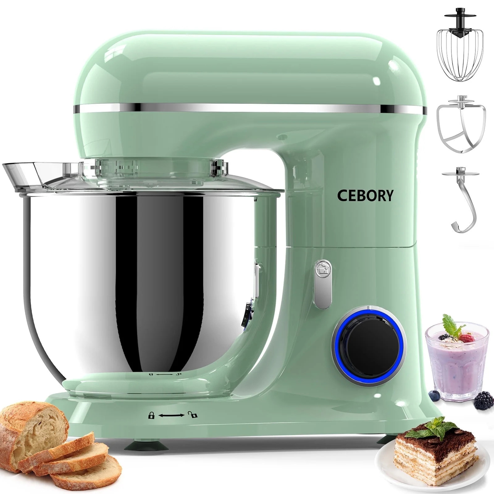 CEBORY 3-IN-1 Stand Mixer, 6.5 QT Tilt-Head 10-Speed Food Mixer, Kitchen Electric Mixer with Doug... | Walmart (US)