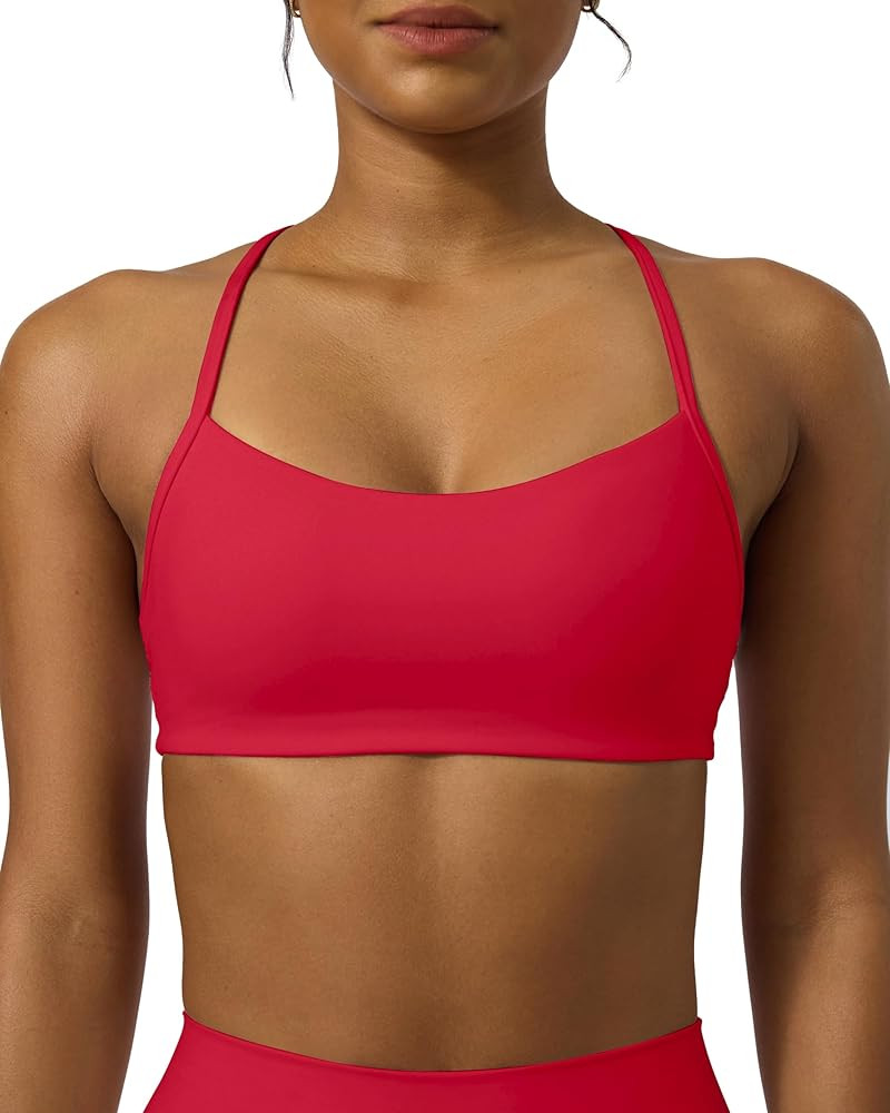 PAVOI ACTIVE Racerback Sports Bras for Women, Scoop Neck Top - FlexFlow | Amazon (US)