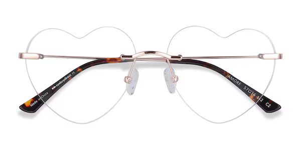 Amore - Heart Rose Gold Frame Eyeglasses | EyeBuyDirect | EyeBuyDirect.com