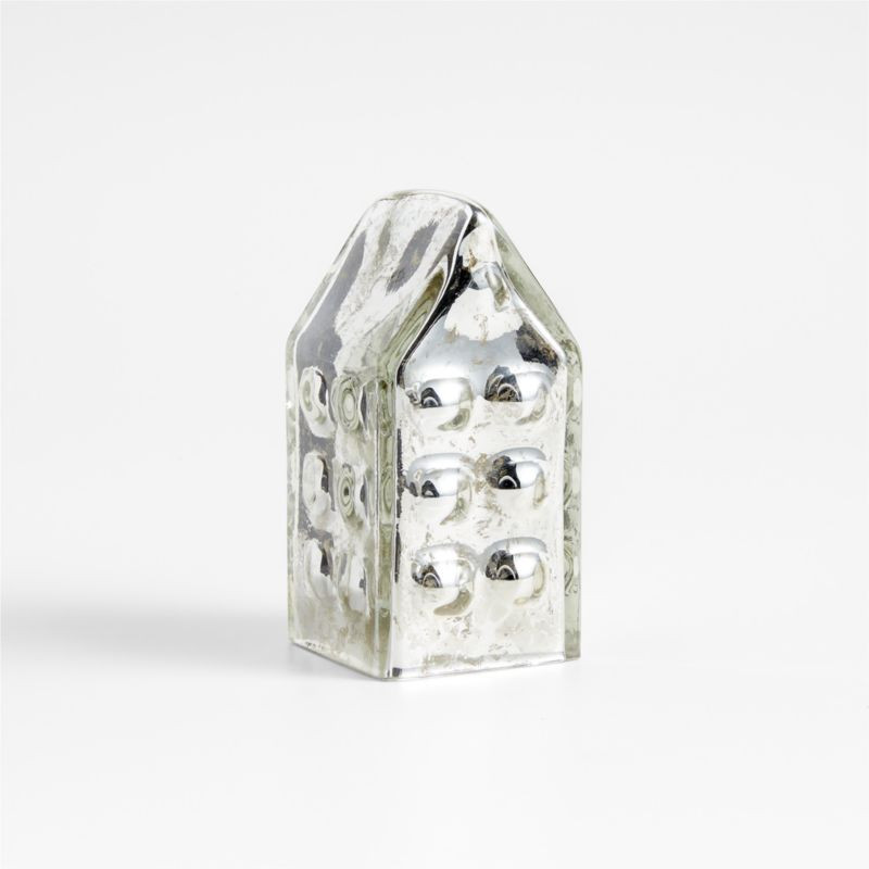 Medium Mercury Glass Holiday House + Reviews | Crate & Barrel | Crate & Barrel