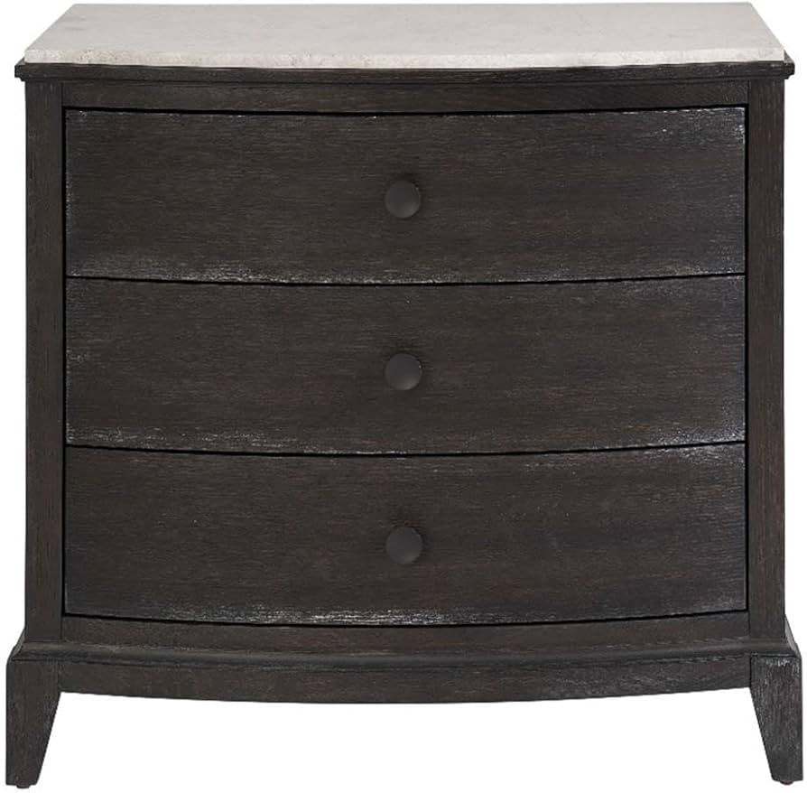 Universal Coalesce Coalesce Stone Top Three Drawer Nightstand in Black Oak Wood | Amazon (US)