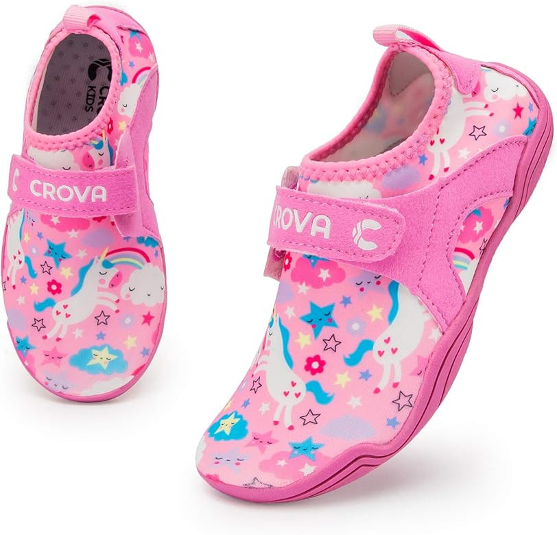 CROVA Kids Water Sports Shoes Ultra Light Totally Drainage Quick-Dry Aqua Socks Barefoot Slip-on ... | Amazon (US)