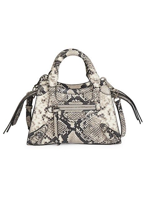 Neo Classic Python-Embossed Leather Satchel | Saks Fifth Avenue