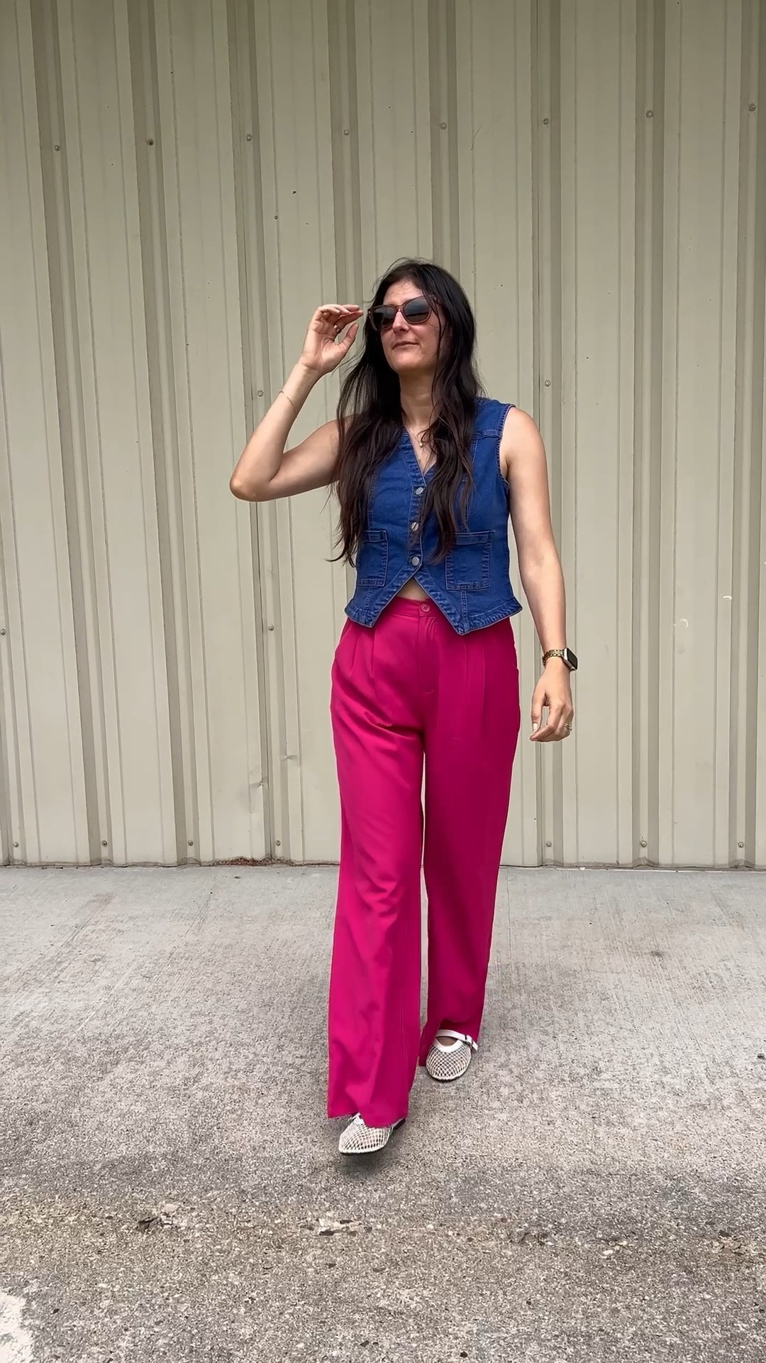 These pants are so comfortable they come in more color ways, they have a stretchy cinched back. ￼ so cute for work. Or any elevated casual day. Paired with a denim vest.￼

#LTKootd #LTKWorkwear #LTKMothersDay