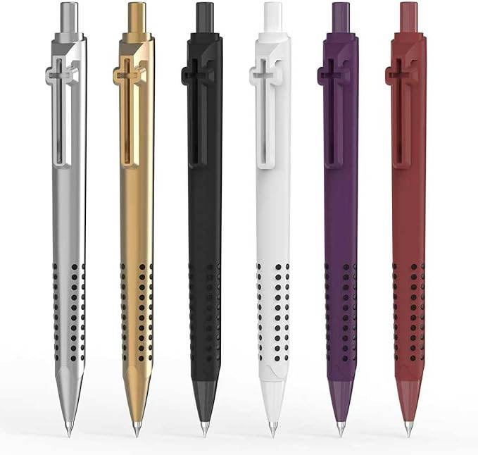 6 Pack Bible Journaling Gel Pens, 0.7mm Black Ink Retractable with Cross Clip,Smooth Writing, Chr... | Amazon (US)