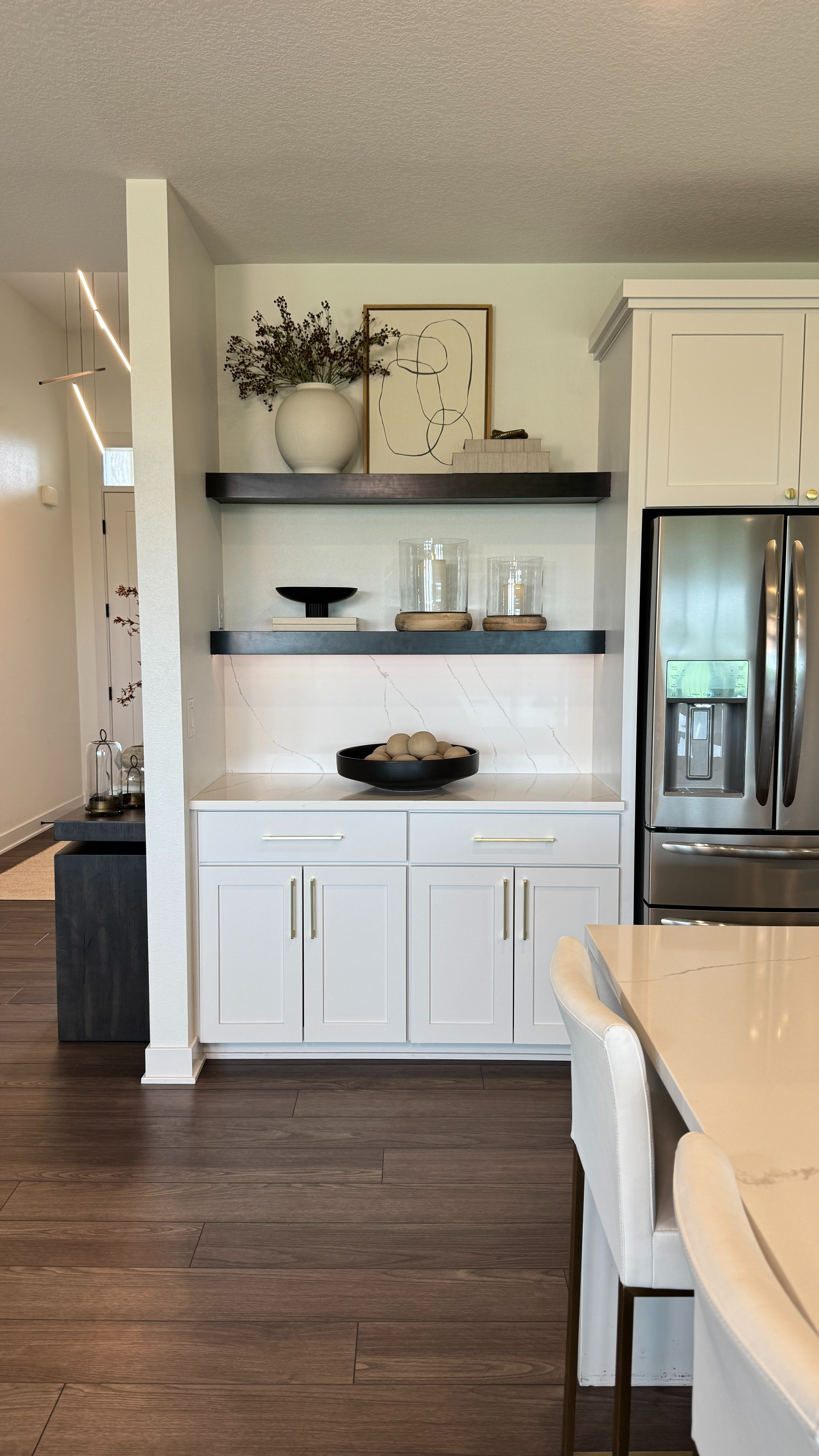 My kitchen shelf styling with candles, vases, and decorative bowls—simple pieces that make the space feel pulled together 🤍  

 

#LTKHome