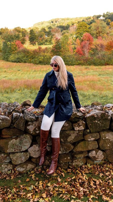 Only a few sizes left in this blue trench coat. Linking my whole outfit for you. This Donegal cashmere sweater is just dreamy 🤍🤍🤍

#LTKSeasonal #LTKsalealert #LTKover40