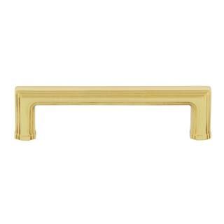 4 in. (102 mm) Unlacquered Brass Carre Drawer Handle Pull | The Home Depot