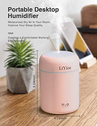 LtYioe Colorful Cool Mini Humidifier, USB Personal Desktop Humidifier for Car, Office Room, Bedro... | Amazon (US)