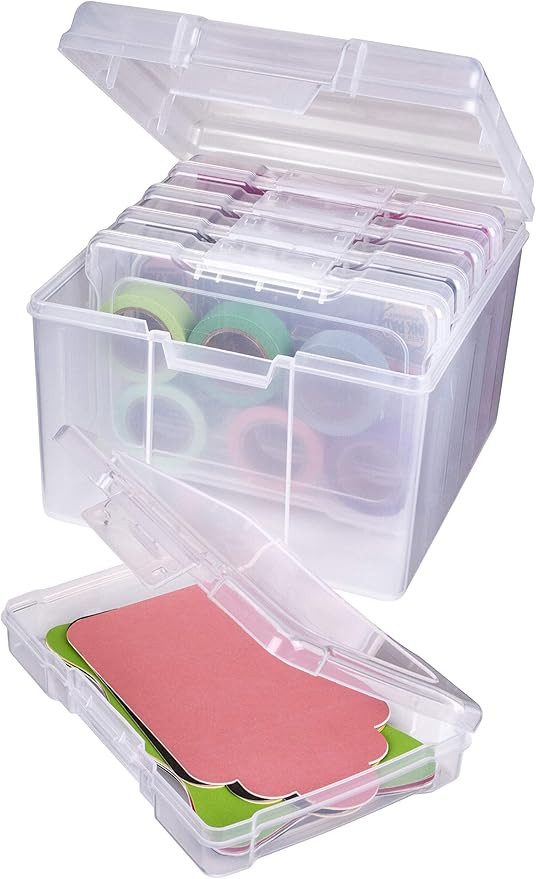 ArtBin 6947ZZ Photo & Craft Organizer Set, Large Box with [5] Plastic Storage Cases Inside, Clear | Amazon (US)