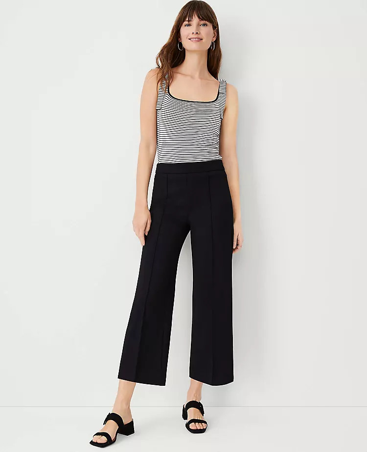 The Petite Side Zip Wide Leg Crop Pant | Ann Taylor (US)