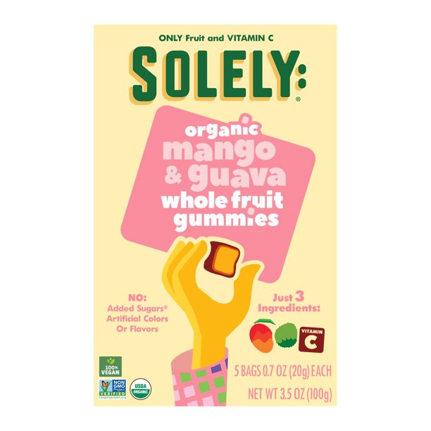 Solely Organic Mango & Guava Fruit Gummy, 5 Bags 0.7oz Each | Walmart (US)