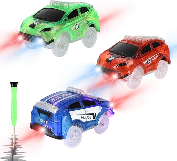 Tracks Cars Only Replacement, Flex Track Race Cars for Magic Tracks Glow in the Dark, LED Lights ... | Amazon (US)