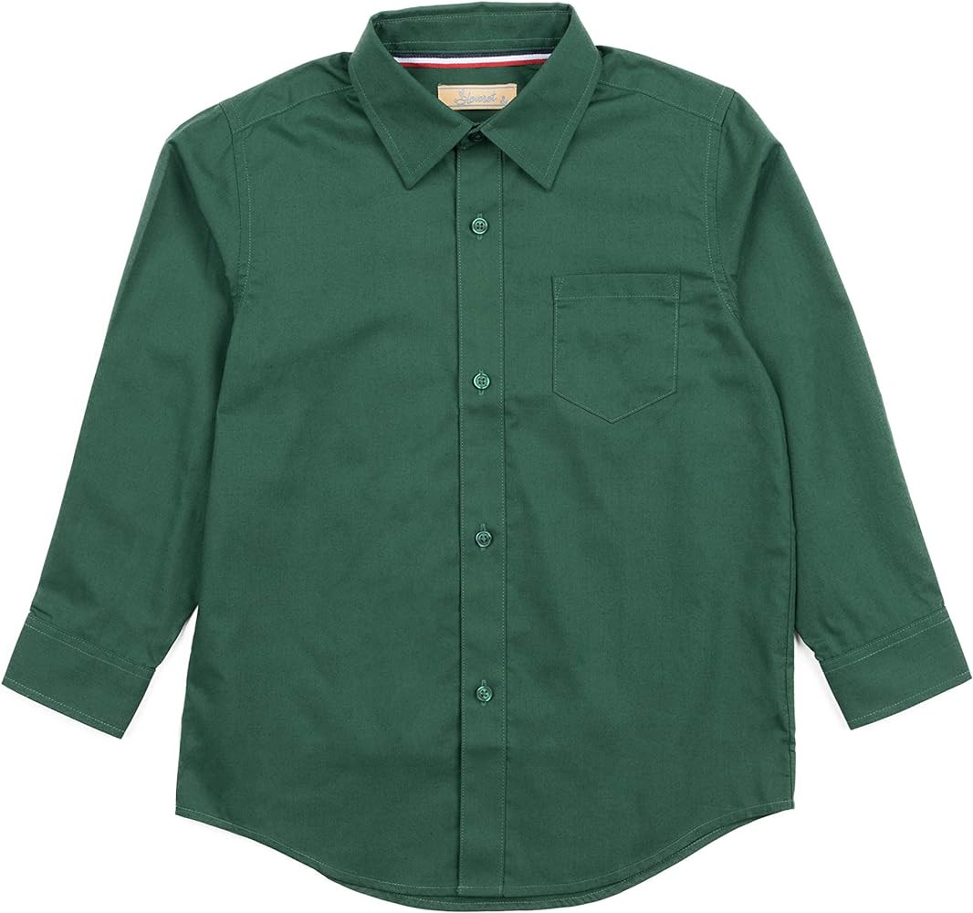 Leveret Kids & Toddler Boys Long Sleeve Uniform Cotton Dress Shirt Variety of Colors (Size 2-14 Y... | Amazon (US)