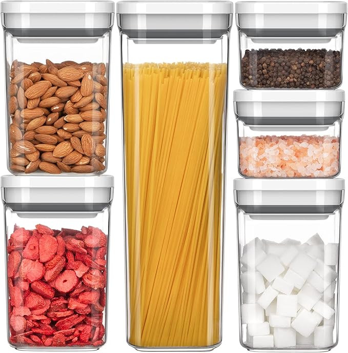MR.SIGA 6 Piece Airtight Food Storage Container Set, BPA Free Kitchen Pantry Organization Caniste... | Amazon (US)