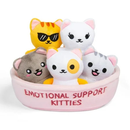 Emotional Support Kitties Plush Toys by Emotional Support Pals, 5 Mini Plushies with Carrying Basket, non Candy Easter Gift | Walmart (US)