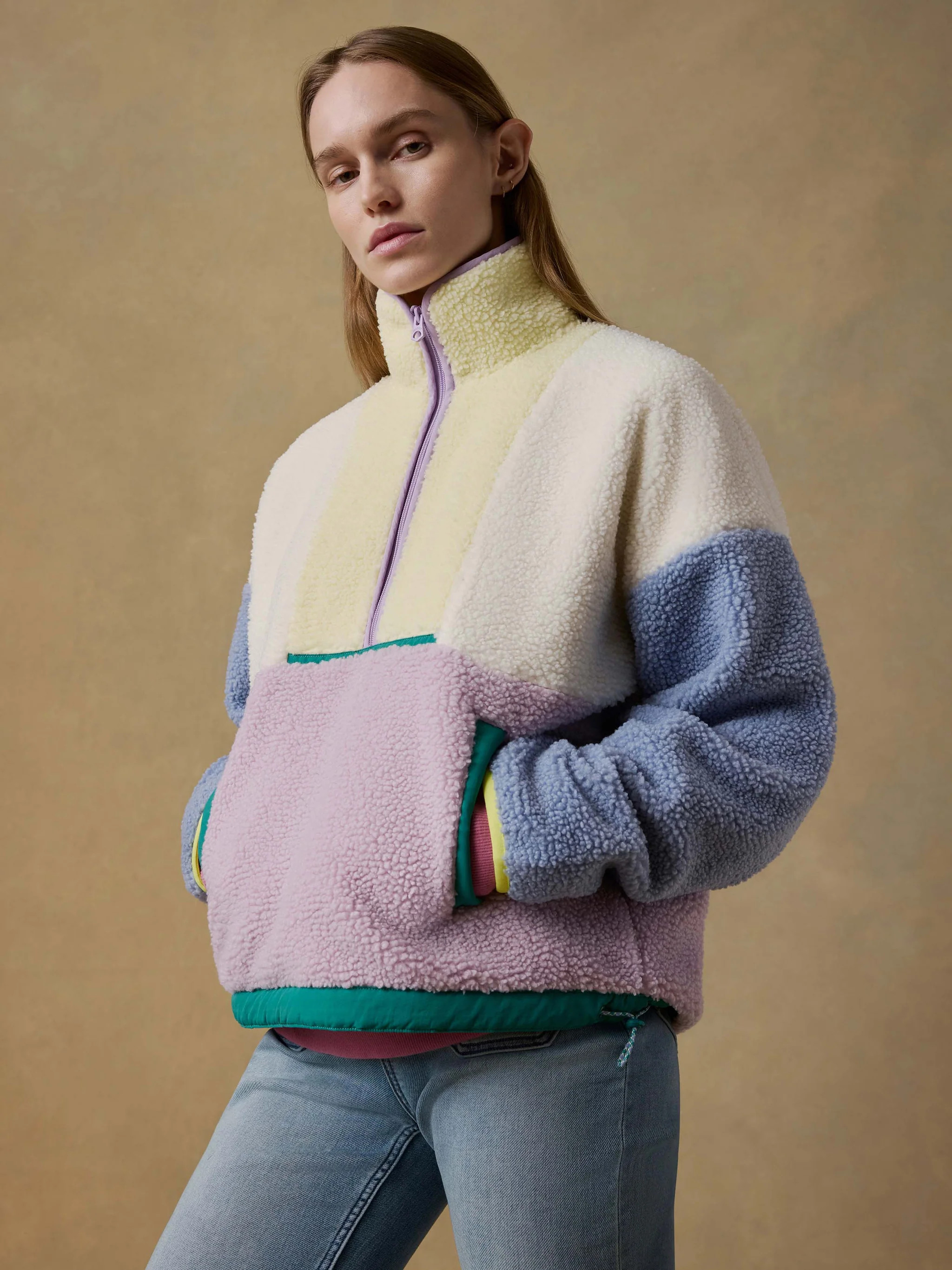 Fireside Fleece Pullover - Pastel Sunset | Faherty