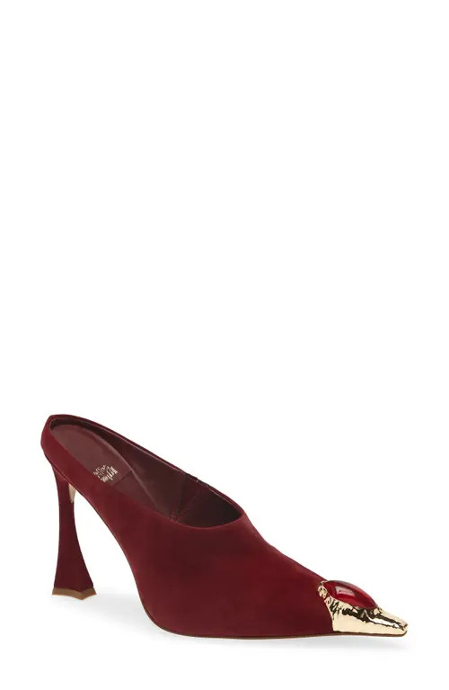 Jeffrey Campbell Naiad Mule in Wine Suede Gold Red at Nordstrom, Size 8.5 | Nordstrom