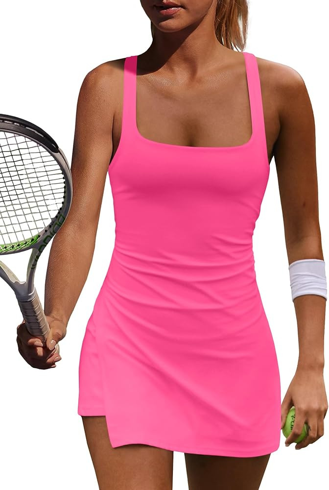 Yanekop Womens Tennis Dress with Built in Shorts Golf Dress Athletic Outfits Active Dresses Worko... | Amazon (US)