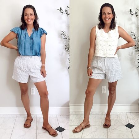 Kohl’s try on haul! Linen blend shorts run true to size - wearing a small. Vest runs true to size to small - size up if busty or in between. Chambray top runs a little big.



#LTKStyleTip #LTKOver40 #LTKFindsUnder50