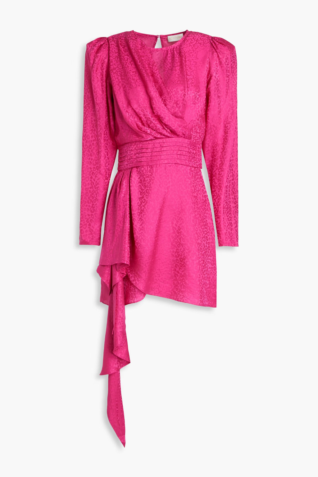 Bright pink Santana wrap-effect satin-jacquard mini dress | RONNY KOBO | THE OUTNET | The Outnet (US and CA)